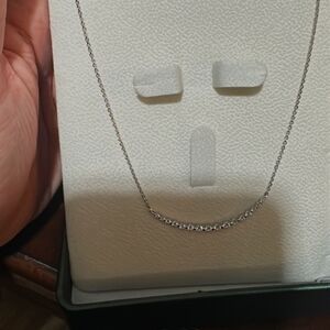 Elegant Silver 925 Necklace with Cz  Accents